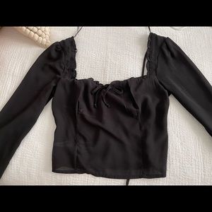 Back Abercrombie puff sleeve top